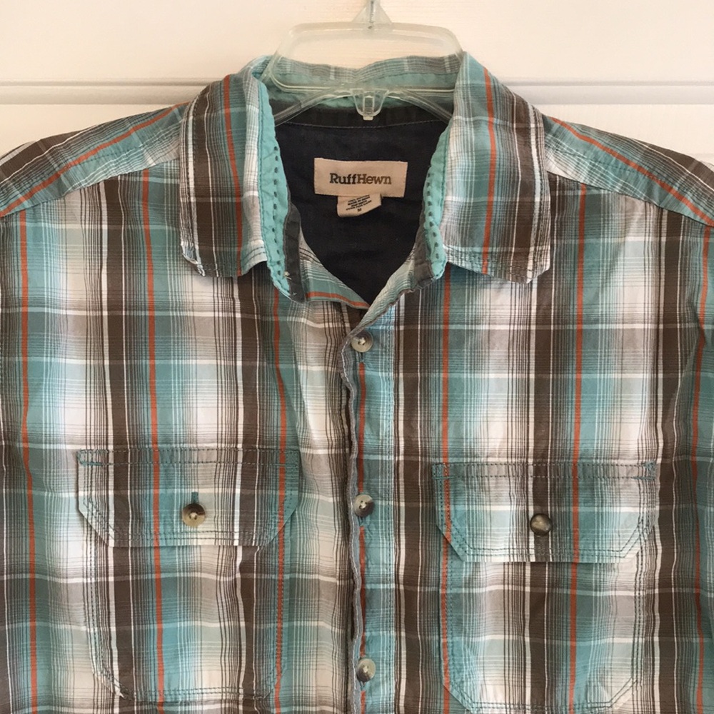 ❤️ NEW LISTING! RUFF HEWN Short Sleev Button Front Shirt SZ M